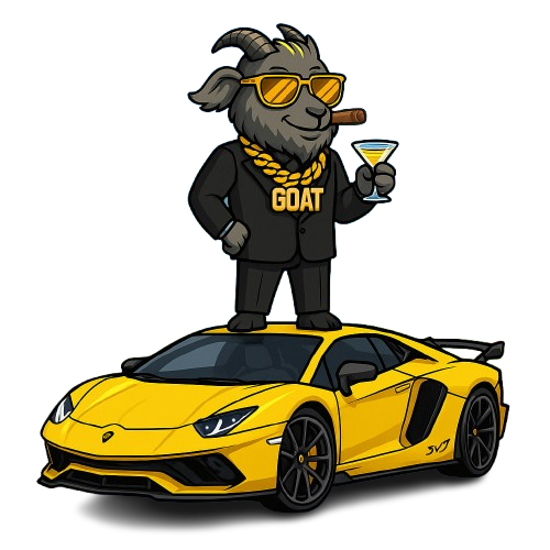 Goat with yellow car